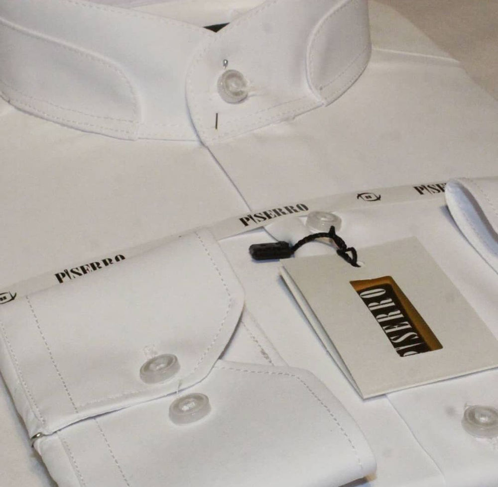 پوشاک پیسرو پیراهن سفید دوشین کرپ در سایزبندی